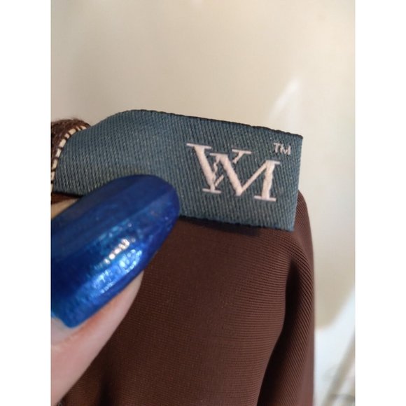 VM Swimsuit 3 Pc Halter Top Bikini Bottom & Skirted Bottom Sz M Brown - Picture 10 of 11